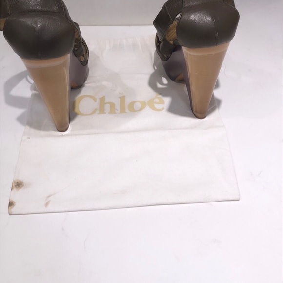 Chloe olive Platform wedge heels - Picture 10 of 10
